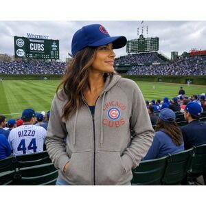5th & Ocean Chicago Cubs Full Zip Hoodie Women's Small Gray MLB Genuine